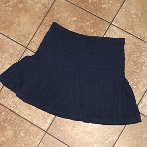 J. Crew Blue Bubble Mini Skirt Pleated Asymmetrical